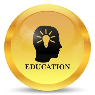 Education icon. Internet button on white background.. Illustrazione stock