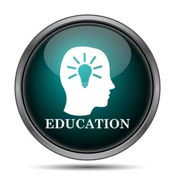 Education icon. Internet button on white background.. Illustrazione stock