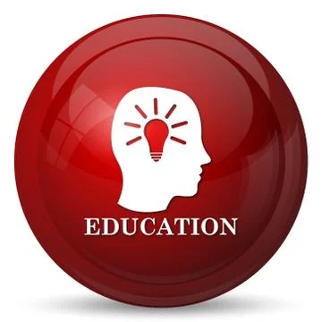Education icon. Internet button on white background.. Illustrazione stock