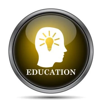 Education icon. Internet button on white background.. Illustrazione stock