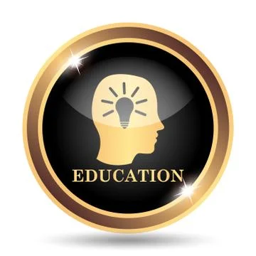 Education icon. Internet button on white background.. Illustrazione stock