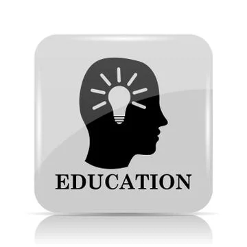 Education icon. Internet button on white background.. Illustrazione stock