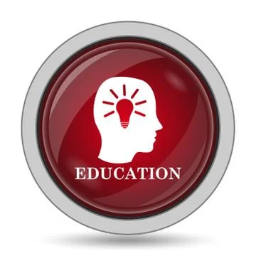 Education icon. Internet button on white background.. Illustrazione stock