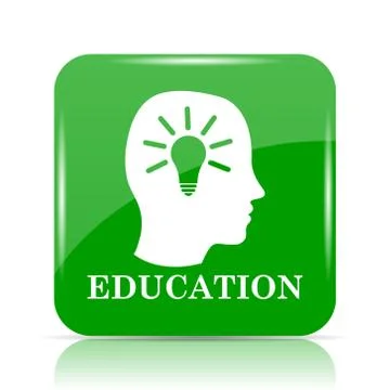 Education icon. Internet button on white background.. Illustrazione stock