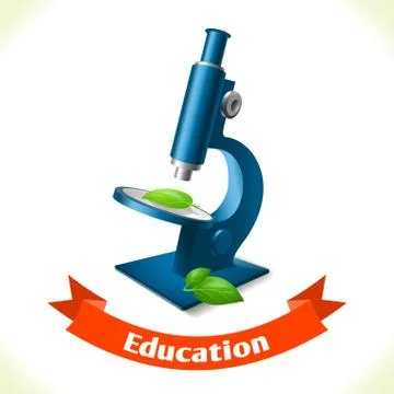 Education icon microscope Stock Illustration