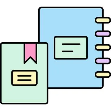 Education icon notebook vector diary paper book Stock Illustration