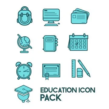 Education Icon Pack Stock Illustration