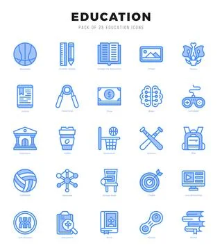 Education icon pack for your website. mobile. presentation. and logo design. 스톡 일러스트
