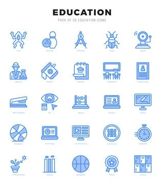 Education icon pack for your website. mobile. presentation. and logo design. Stock Illustration