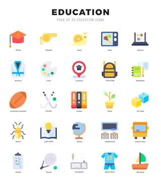 Education icon pack for your website. mobile. presentation. and logo design. Stock Illustration