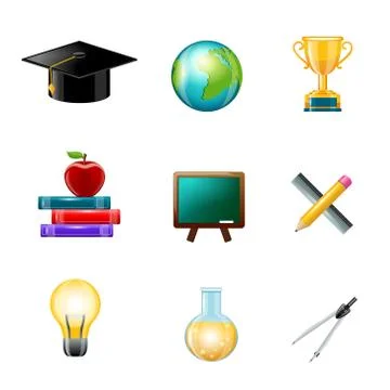 Education icon realistic Illustrazione stock