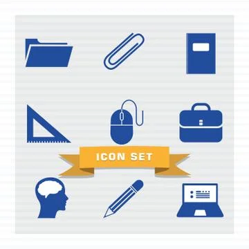 Education icon set flat style. イラスト素材