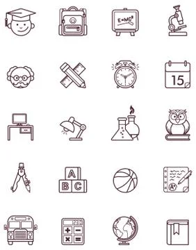 Education icon set Stock Illustration