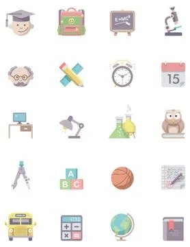 Education icon set Stock Illustration