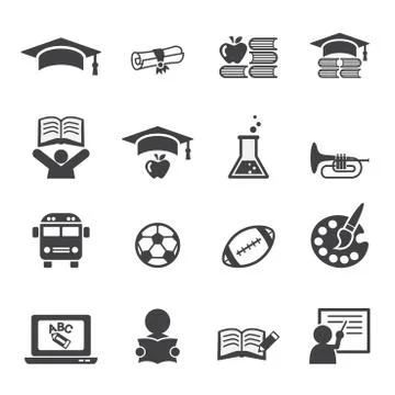 Education icon set Stock Illustration