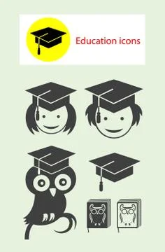 Education icon set Stock Illustration