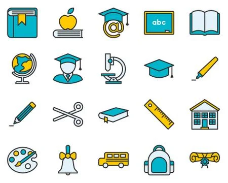 Education Icon Set Stock Illustration