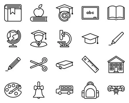 Education Icon Set Stock Illustration