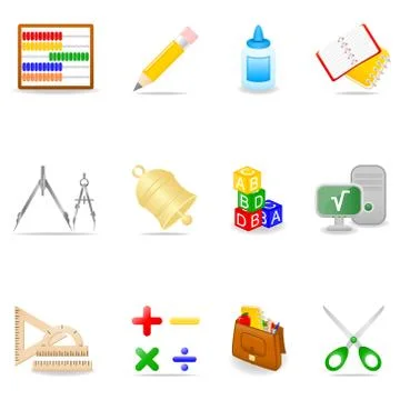Education icon set Stock Illustration