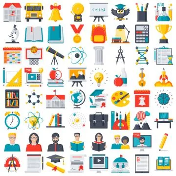 Education Icon Set Stock Illustration