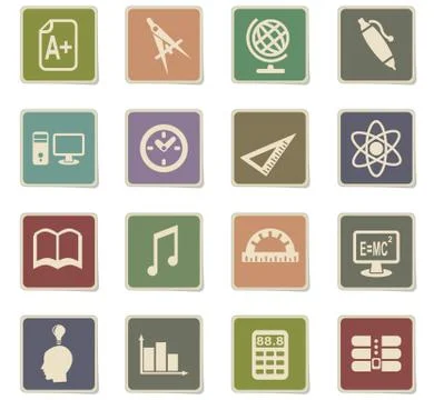 Education icon set Stock Illustration