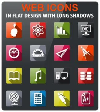 Education icon set Stock Illustration