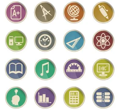 Education icon set Stock Illustration