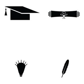 Education icon set Stock Illustration