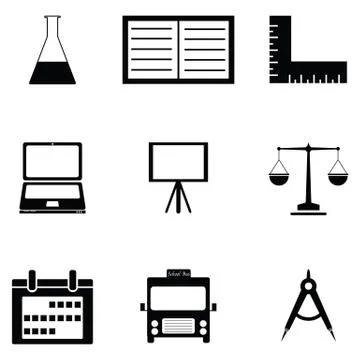 Education icon set Stock Illustration