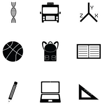 Education icon set Stock Illustration