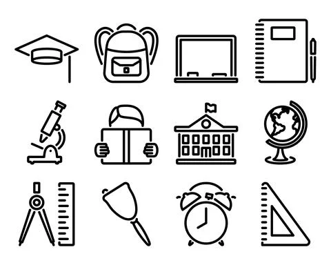 Education Icon Set Illustrazione stock