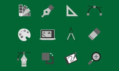 Education icon set Stock Illustration
