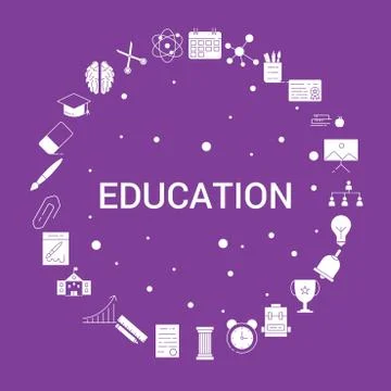 Education Icon Set. Infographic Vector Template Stock Illustration