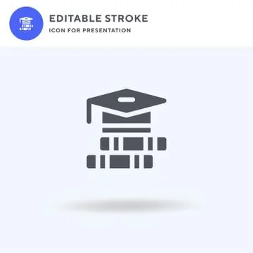 Education icon vector, filled flat sign, solid pictogram isolated on white, l Illustrazione stock