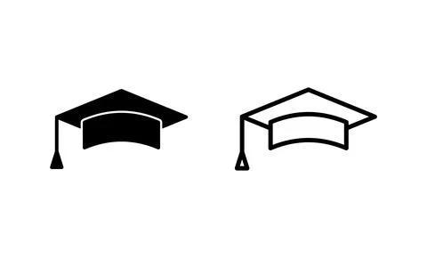 Education icon vector. Graduation cap sign and symbol. Graduate. Students cap Stock Illustration