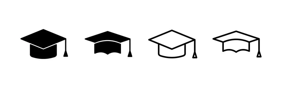 Education icon vector. Graduation cap sign and symbol. Graduate. Students cap 스톡 일러스트