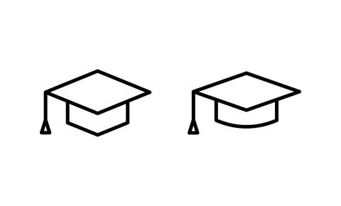 Education icon vector. Graduation cap sign and symbol. Graduate. Students cap Stock Illustration
