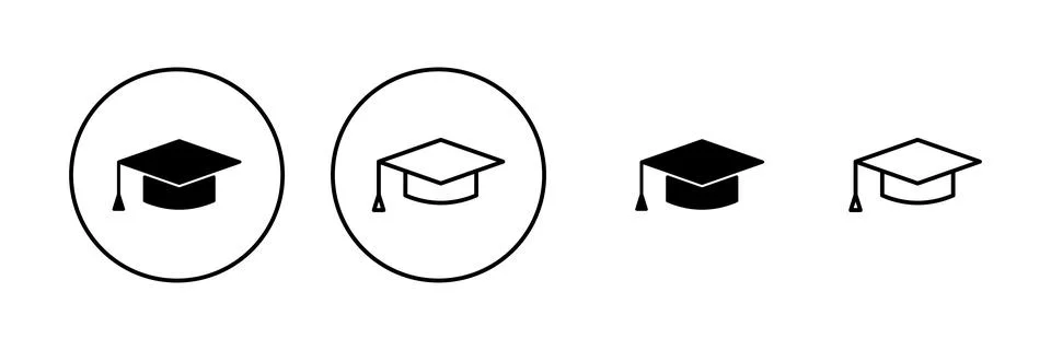 Education icon vector. Graduation cap sign and symbol. Graduate. Students cap Illustrazione stock