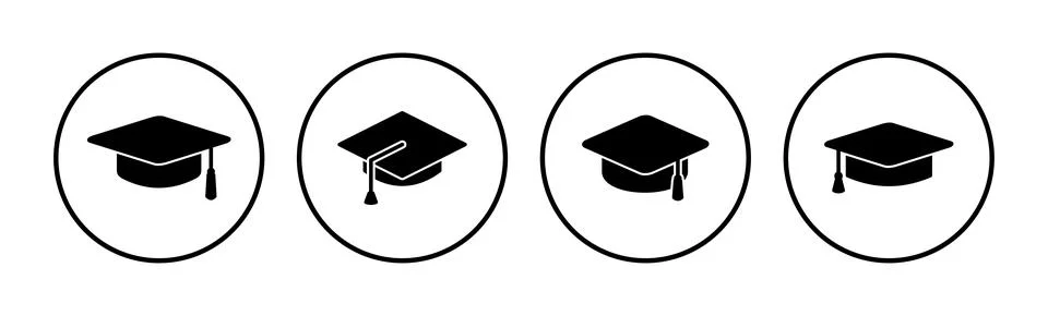Education icon vector. graduation cap icon vector Stock Illustration
