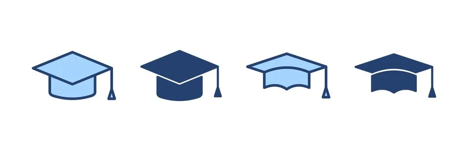 Education icon vector. Graduation cap sign and symbol. Graduate. Students cap 스톡 일러스트