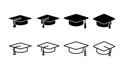 Education icon vector. graduation cap icon vector Stock Illustration