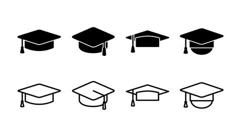 Education icon vector. graduation cap icon vector Stock Illustration