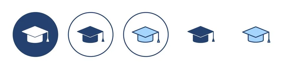 Education icon vector. Graduation cap sign and symbol. Graduate. Students cap Stock Illustration