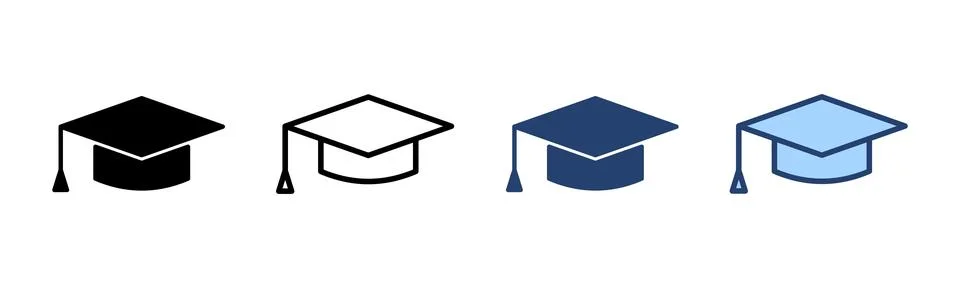 Education icon vector. Graduation cap sign and symbol. Graduate. Students cap Illustrazione stock