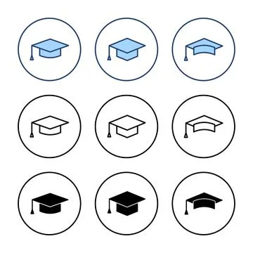 Education icon vector. Graduation cap sign and symbol. Graduate. Students cap Stock Illustration