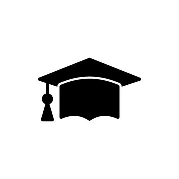 Education icon vector. Graduation cap sign and symbol. Graduate. Students cap Stock Illustration