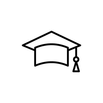 Education icon vector. Graduation cap sign and symbol. Graduate. Students cap Stock Illustration
