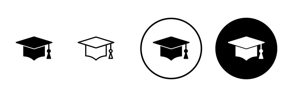 Education icon vector. Graduation cap sign and symbol. Graduate. Students cap Stock Illustration