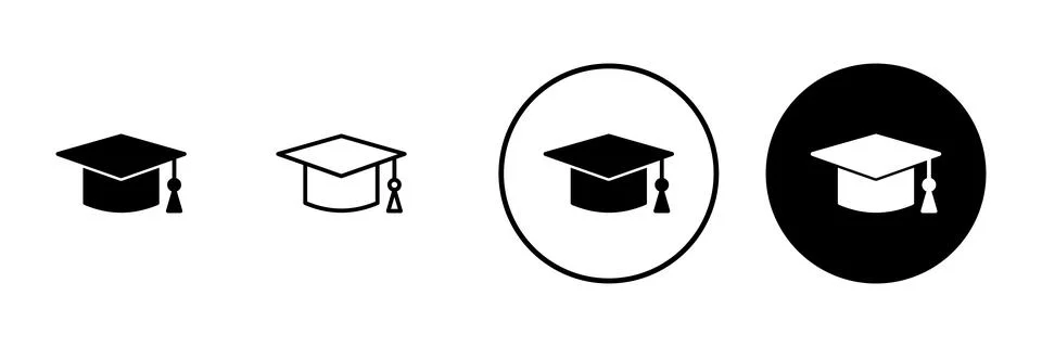 Education icon vector. Graduation cap sign and symbol. Graduate. Students cap Stock Illustration