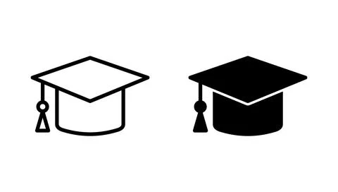 Education icon vector. Graduation cap sign and symbol. Graduate. Students cap Stock Illustration